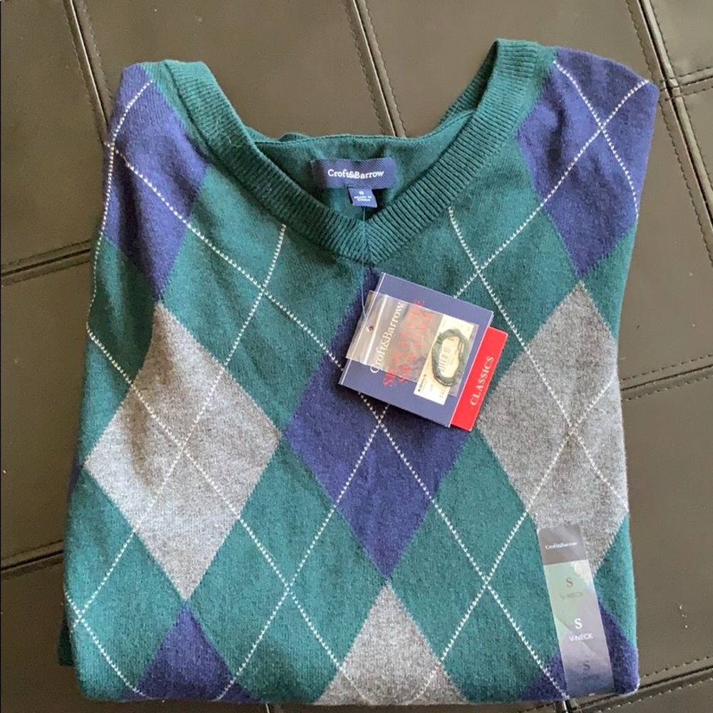 Lightweight argyle sweater